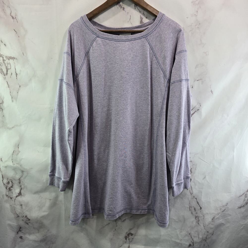 J Jill Sweatshirt Womens XL T Purple Pullover Raglan Drop Shoulder Fit
